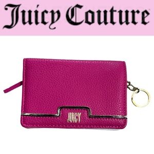 JUICY COUTURE PINK VEGAN LEATHER KEYCHAIN BIFOLD WALLET **NEW**